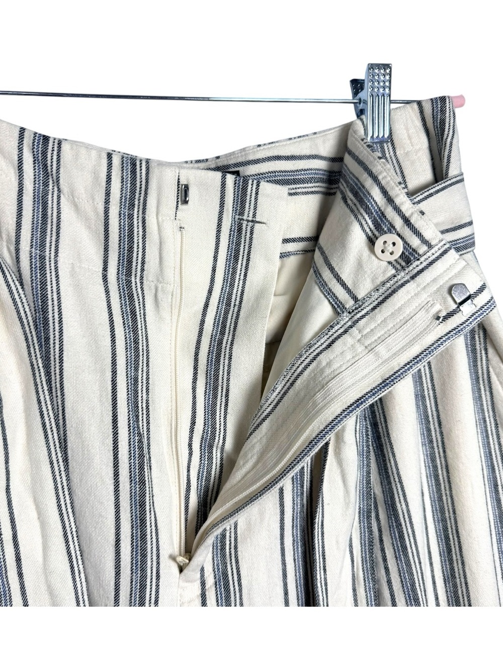 Ralph Lauren Pinstriped Linen Blend Pants Cropped 12 - Picture 5 of 10